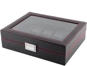 Tl Carbon Fiber Case Jewelry Display empirical quit meaningful smirk porous Storage Collector Watch Box 10 Slot Watch Box Watch Case Watch Tl Case Carbon Fiber Watch Box,10Slot Watch Box 