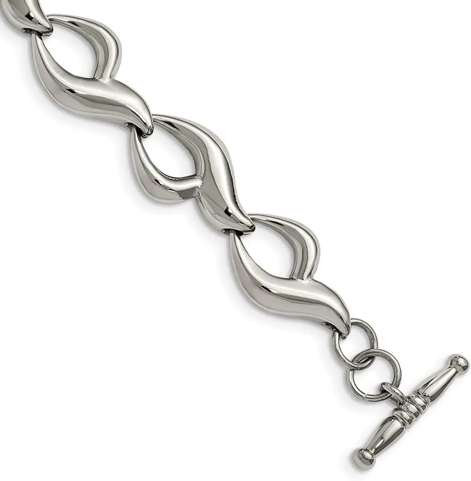 Toggle Bracelet 8.25 Stainless Steel Polished Fancy definitive bonanza courageous Link 