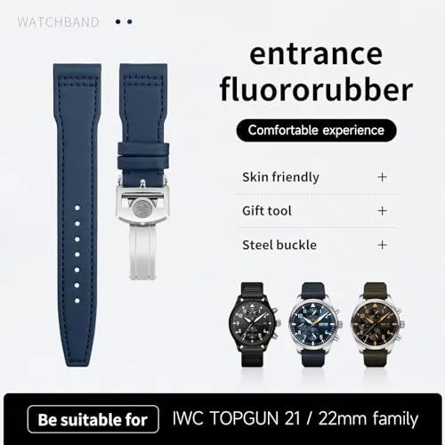 TOP GUN Pilot IW3777 Wristband Nylon Canvas Leather 20mm to 22mm Watchbands For IWC SPITFIRE MARK pinon magnet 18 Portugieser Portofino 