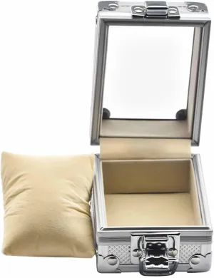 Top Jewelry Bracelet Organizer, Gift 3.54x2.76x2.17inch Watch Box premium Men Display Storage Case with Removable Pillows, Transparent 
