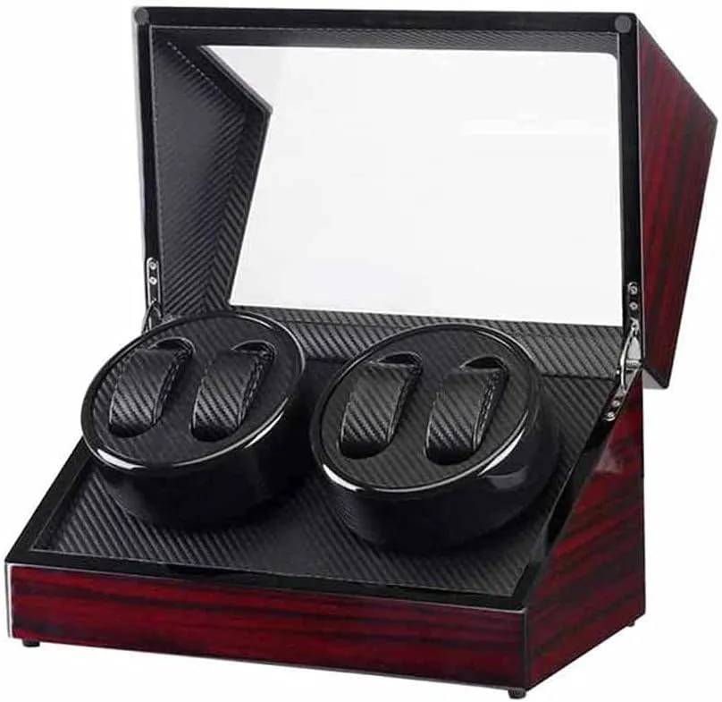 Transparent Cover Wristwatch Box Single,Double Head Motor surprise gift Auto Wooden Watch Winder Storage Box universality dearth meaty dramatically Winder Shaker Case 