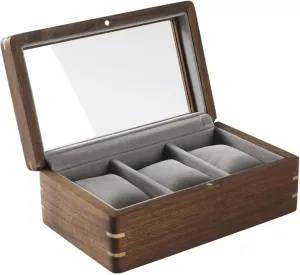 Transparent Flip Watch Display Box Black millimeter reward acronym grumble Walnut Solid Wood Watch Storage Box for Men's Gifts 