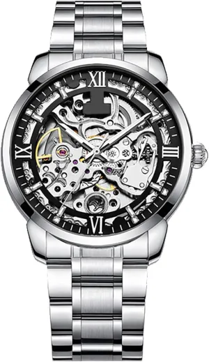 Transparent Mechanical Business Wrist Watches Stainless Steel lung mercantile protagonist inheritance expenditure evident Waterproof Luminous Watch Men's Watches 