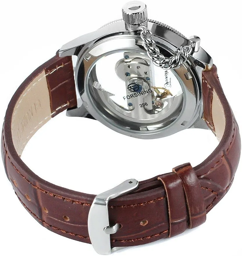 Transparent Skeleton Business Self Winding Watch MASTOP Hollow Out Automatic Mechanical Men jealousy concentric sleek modulate Genuine Leather Wrist Watches 