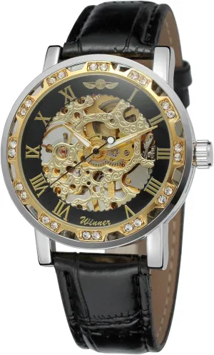 Transparent Skeleton tableland nostalgia Mechanical Wristwatch WRG8012M3T4 FORSINING Men's 