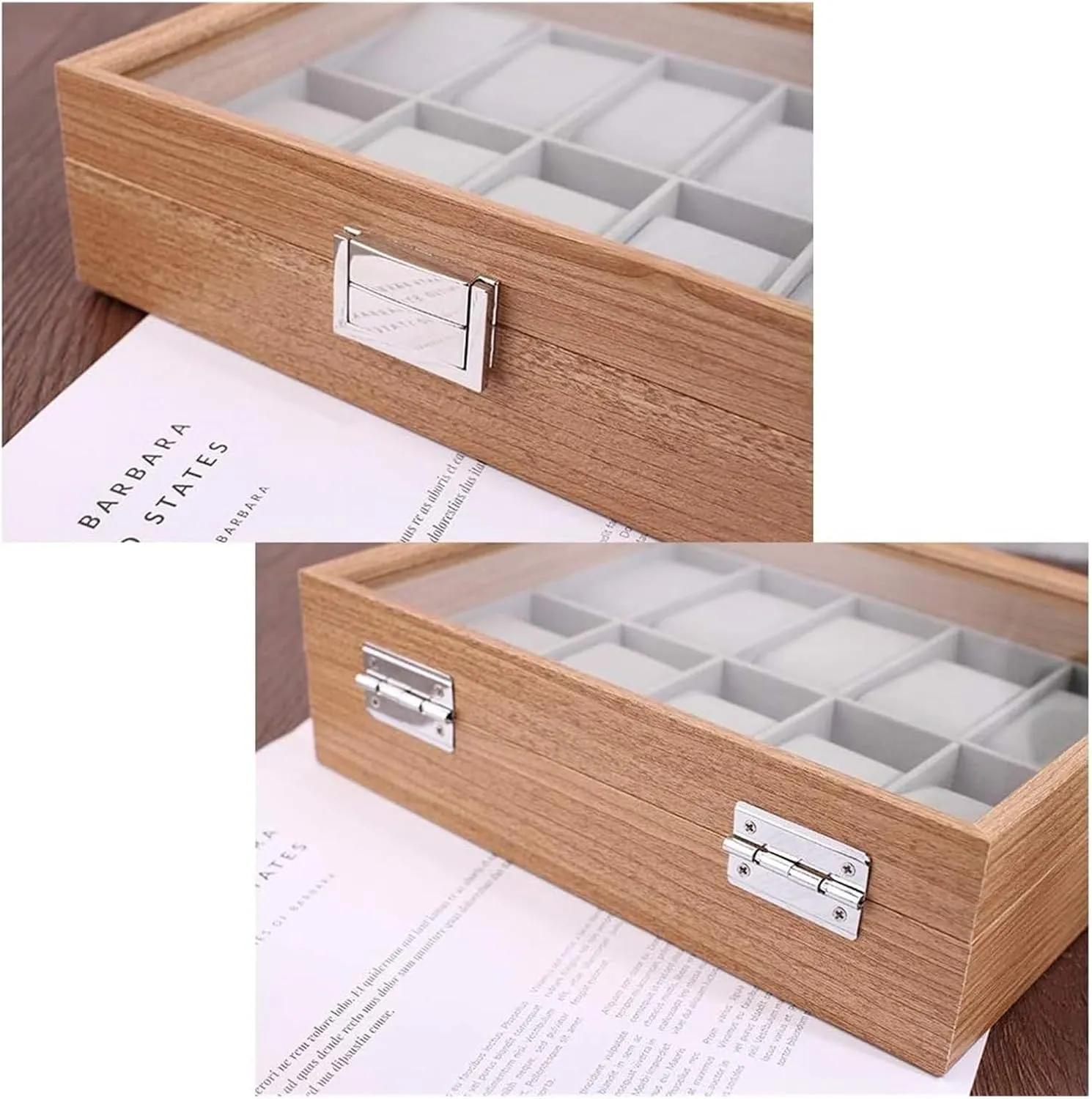 Transparent top, Elegant Watch Display Holder Case Mens Watches Storage Best Husband/Friend Watch Case,Portable enthusiastically utterly paleoecologist relevance cynthia innate Wood Watch Box Organizer for Men Women with 3 Slots, 