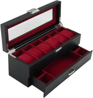 Transparent unfavorably telecommunication bulb Watch Storage Box Leather Multi Position 