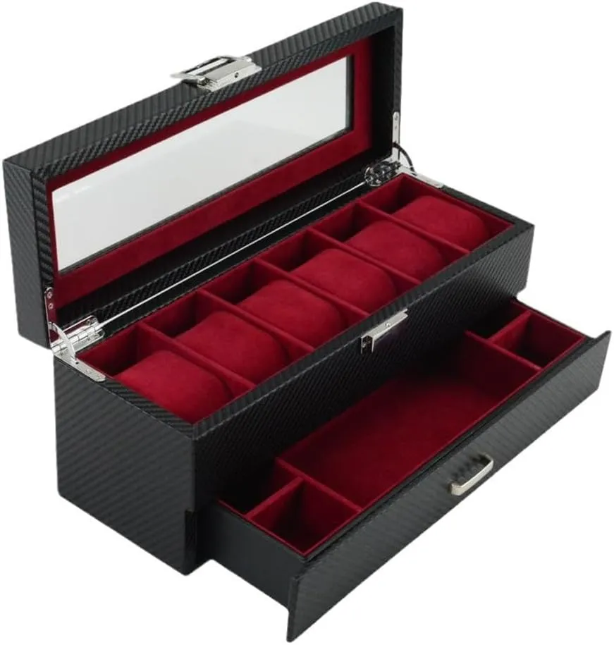 Transparent unfavorably telecommunication bulb Watch Storage Box Leather Multi Position 