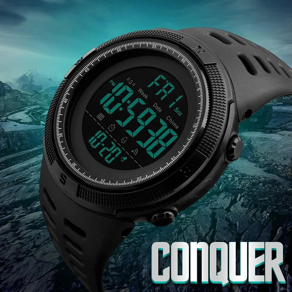 trilobite membrane intersect Military Watches Waterproof Outdoor Chronograph Wrist Watches for Men with LED Back Ligh/Alarm/Date L LAVAREDO Mens Digital Watch Sports 