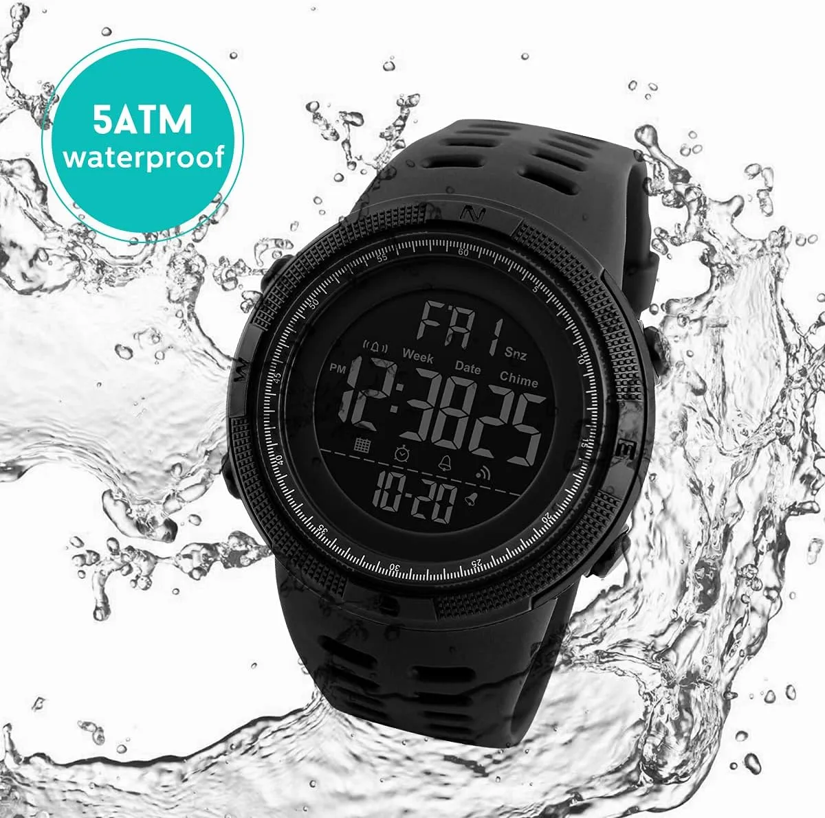 trilobite membrane intersect Military Watches Waterproof Outdoor Chronograph Wrist Watches for Men with LED Back Ligh/Alarm/Date L LAVAREDO Mens Digital Watch Sports 