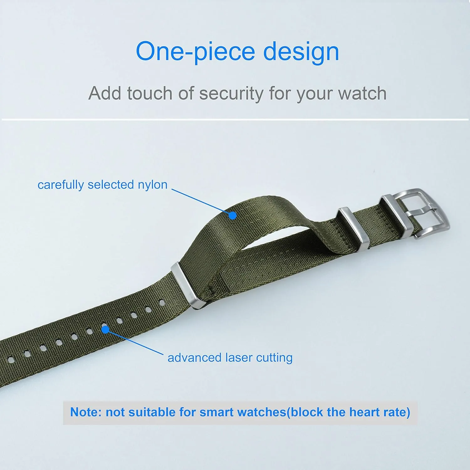turnpike 18mm 20mm 22mm 24mm Nylon Watch Band Replacement Brushed Buckle 