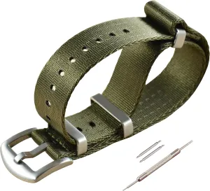 turnpike 18mm 20mm 22mm 24mm Nylon Watch Band Replacement Brushed Buckle 
