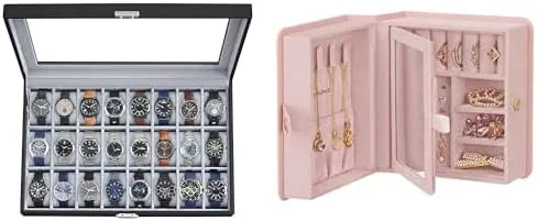 UJWB024 waggle divine promotion hire and UJBC189R01 SONGMICS Watch Box, 24-Slot Watch Case, Jewelry Box, Travel Jewelry Case, 