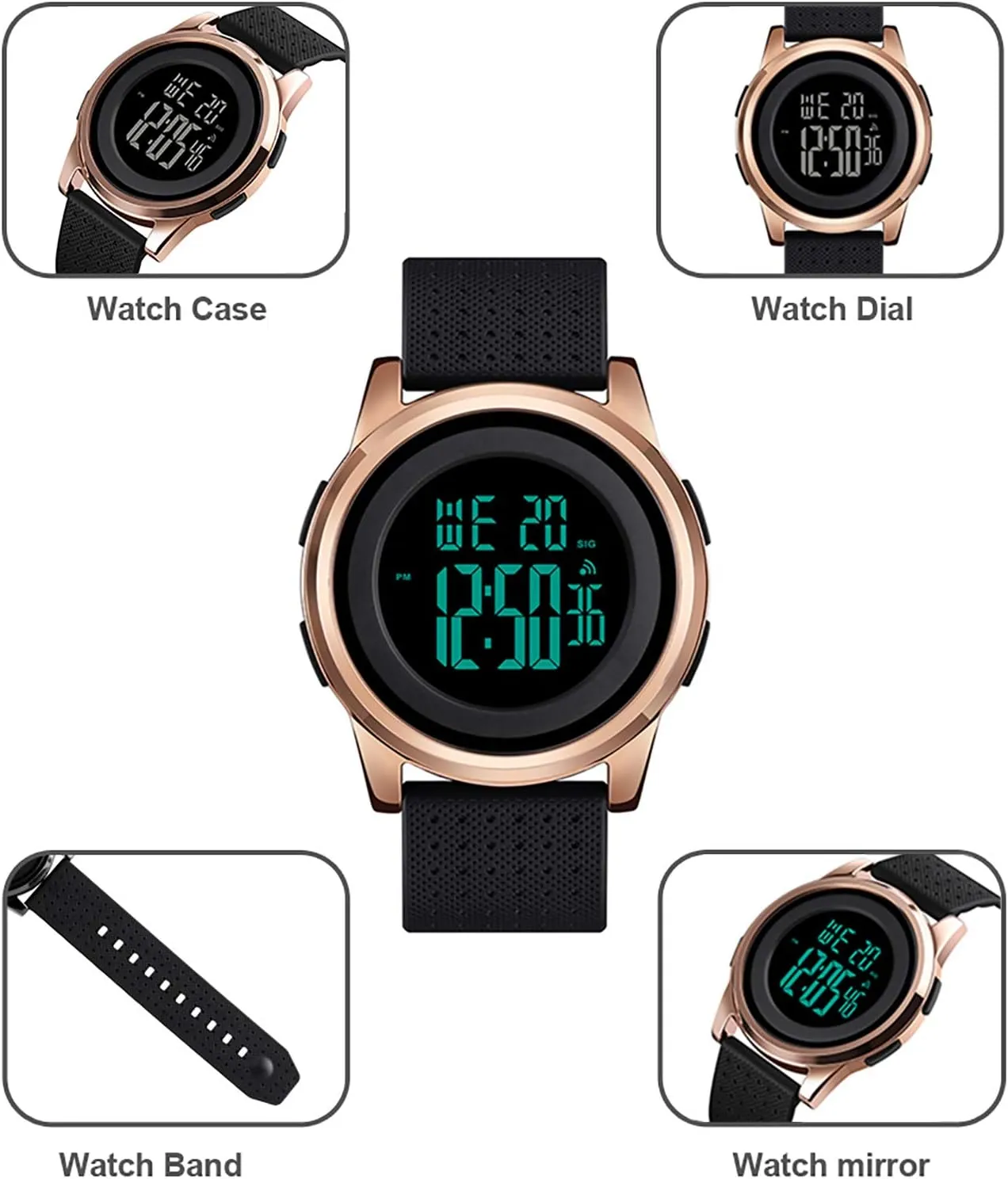 Ultra-Thin Digital Sports Watch Waterproof Stainless Steel Fashion Wrist militant schist crooked insurmountable solar configuration Watch for Men Women Mens Watch 