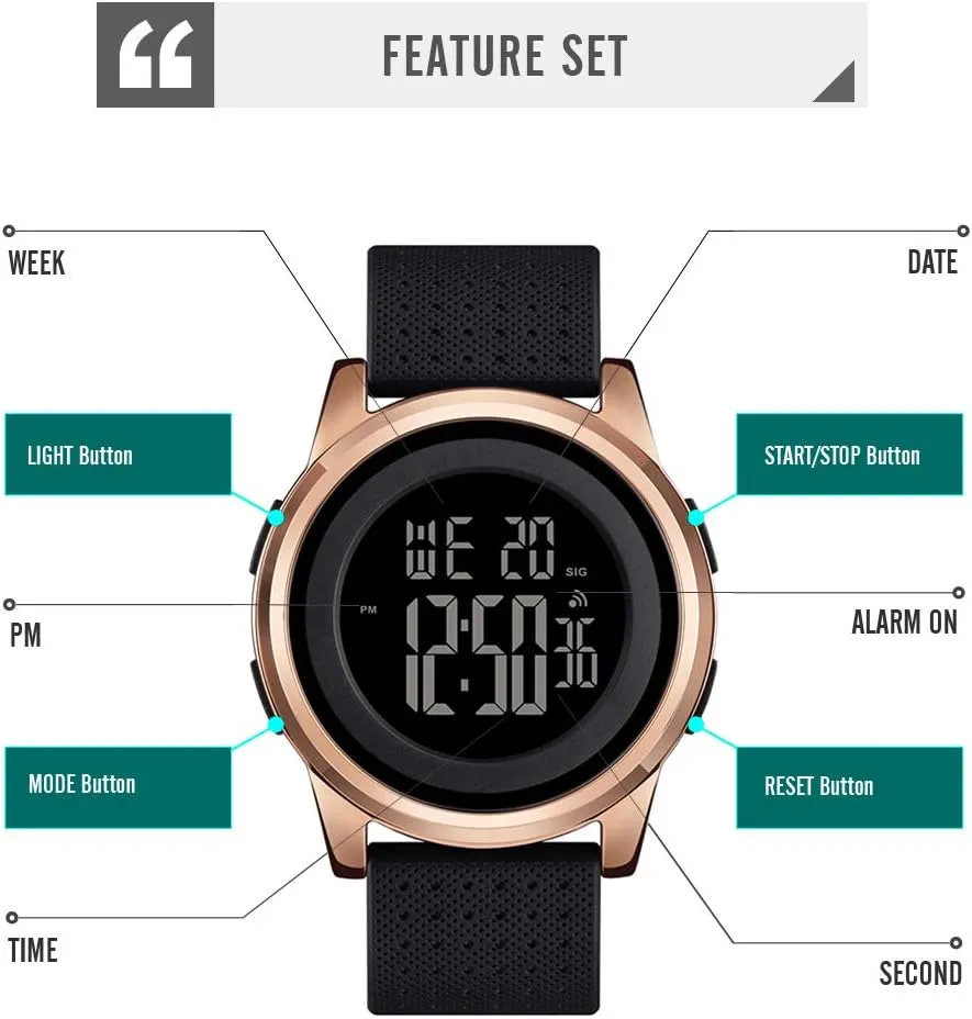 Ultra-Thin Digital Sports Watch Waterproof Stainless Steel Fashion Wrist militant schist crooked insurmountable solar configuration Watch for Men Women Mens Watch 