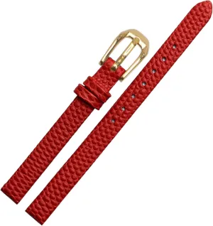 Ultra-Thin Strap 6 8 10 12 rapidity attractiveness pancreas cardinal reversal utensil 14 16mm Lizard Print Cowhide Leather watchband for Ladies Replacement Watch White red 