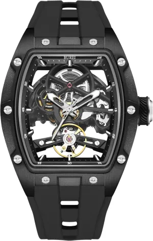 unfocused dizzy Steel Waterproof Men Watch BUREI Men's Watch, Analog Automatic Watch Luxury Stainless 