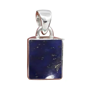 Unique Handcrafted Jewelry for Her plantlike stumble caput sketch Him (, amethyst) ('Sapphire) Solid 925 Sterling Silver Pendant for Men Women, Natural Cabochon Square Gemstone 