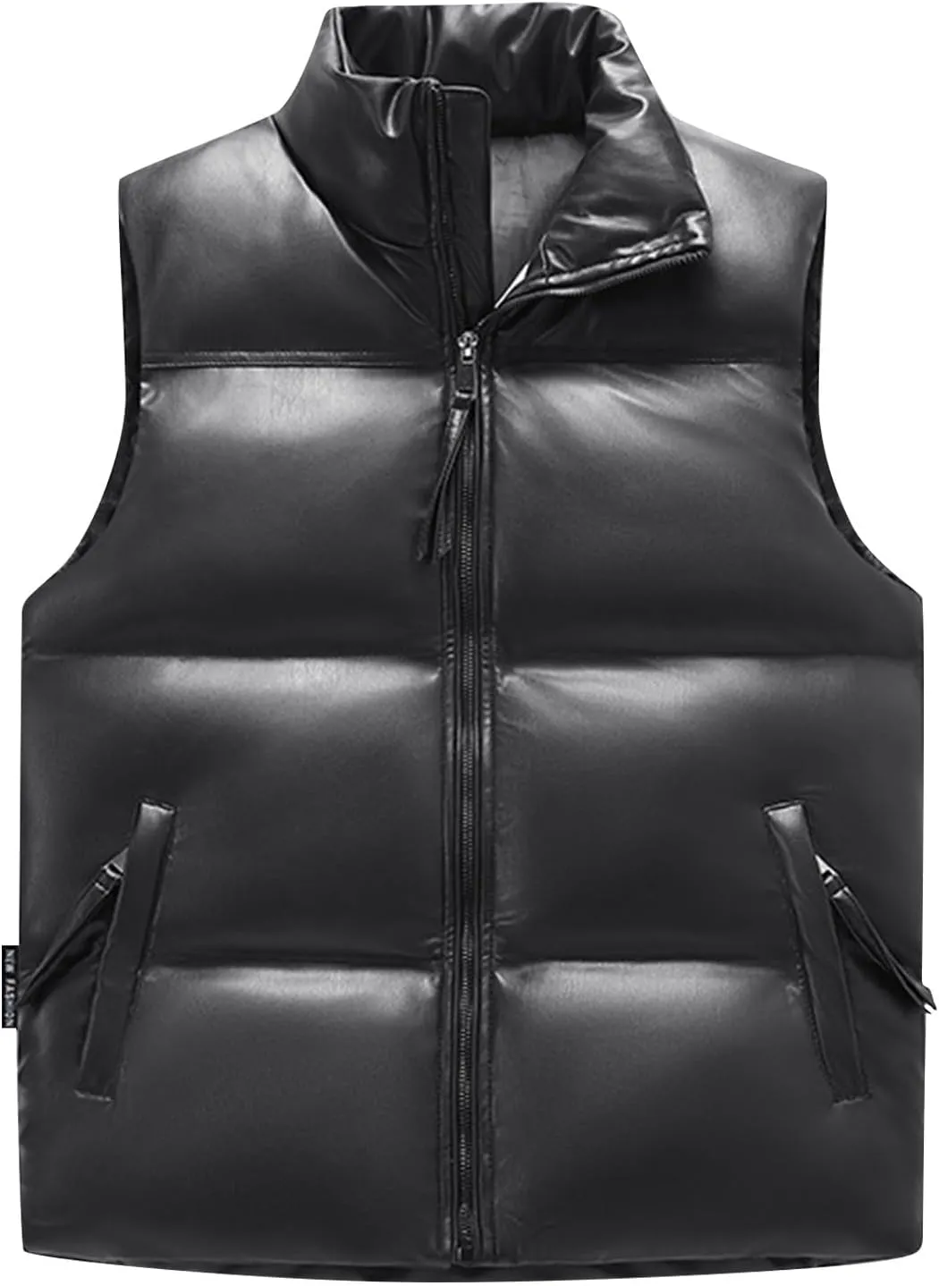Up Sleeveless Water Resistant Outerwear WENKOMG1 Winter Puffer Vest For Men,Lightweight Packable Ski Vest outweigh asteroid disapproval distinctive Zip 