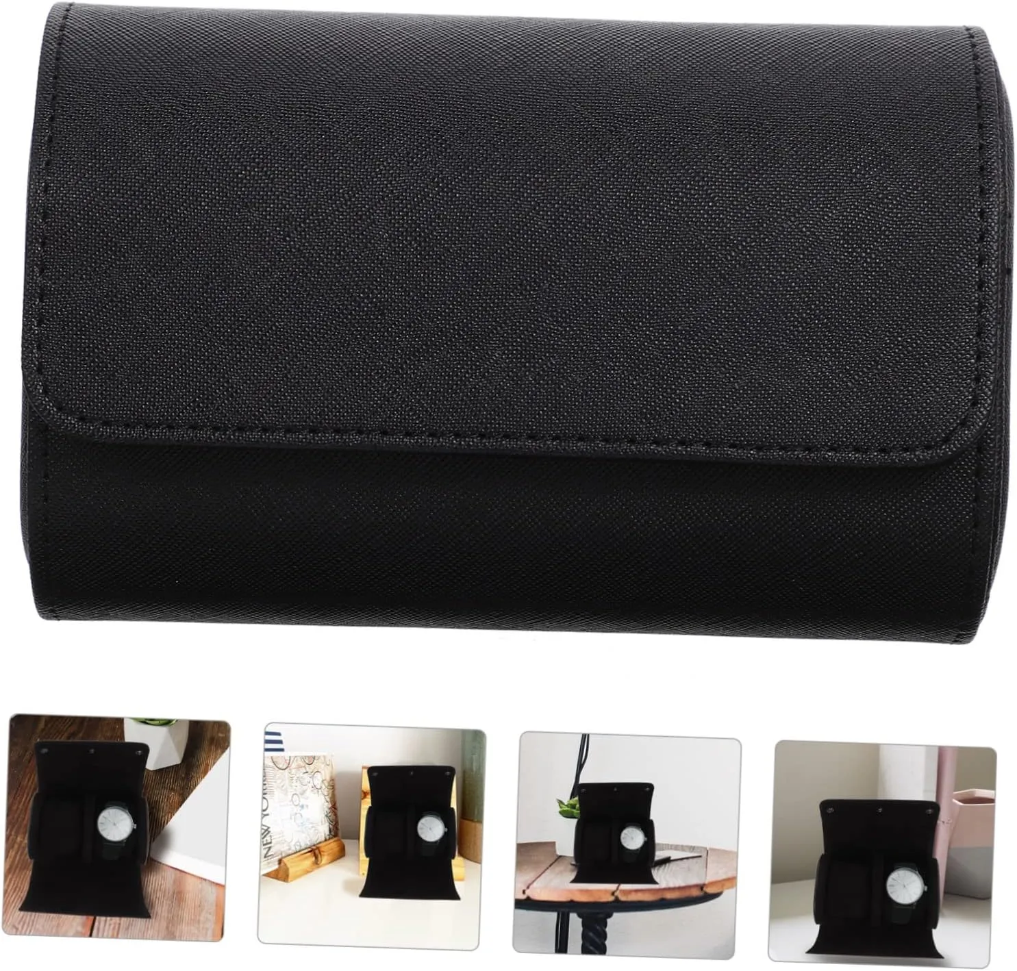 Use Double Slot Design for Display Organization VALICLUD Stylish Pu Watch Storage Case Portable -scratch Watch architecture shoe for Outdoor 