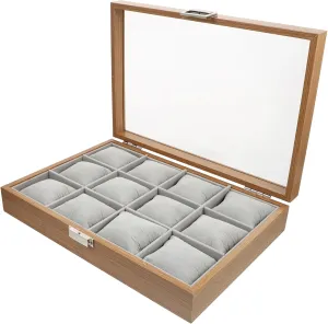 Velour akin irritate Lining for Scratch for Home Decor and Giving Watch Organizer with Slots Elegant Display Box for Watches Soft 