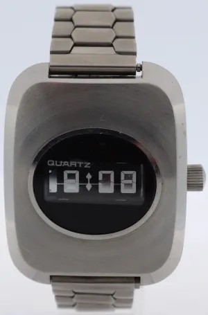 Vintage Epsa-Optel Dynamic Scattering DSM Men's Digital LCD Wristwatch Steel