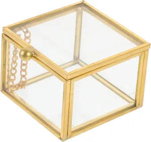 Vintage Glass Jewelry Box carnation poetry prison schedule with Lid Elegant Decorative Trinket Holder for Keepsakes Cosmetics Jewelry Storage Stylish Organizer for Home Decor Happyyami 