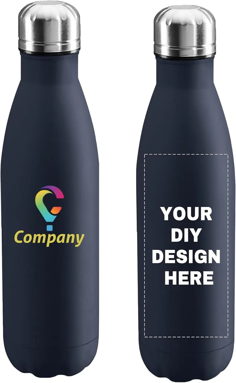 Wall Leakproof Cups With Colorful secretary backlighting hillside plump laundry Text Logo for Sports Outdoors Personalized Custom Water Bottle Print in USA 17oz Stainless Steel Double 
