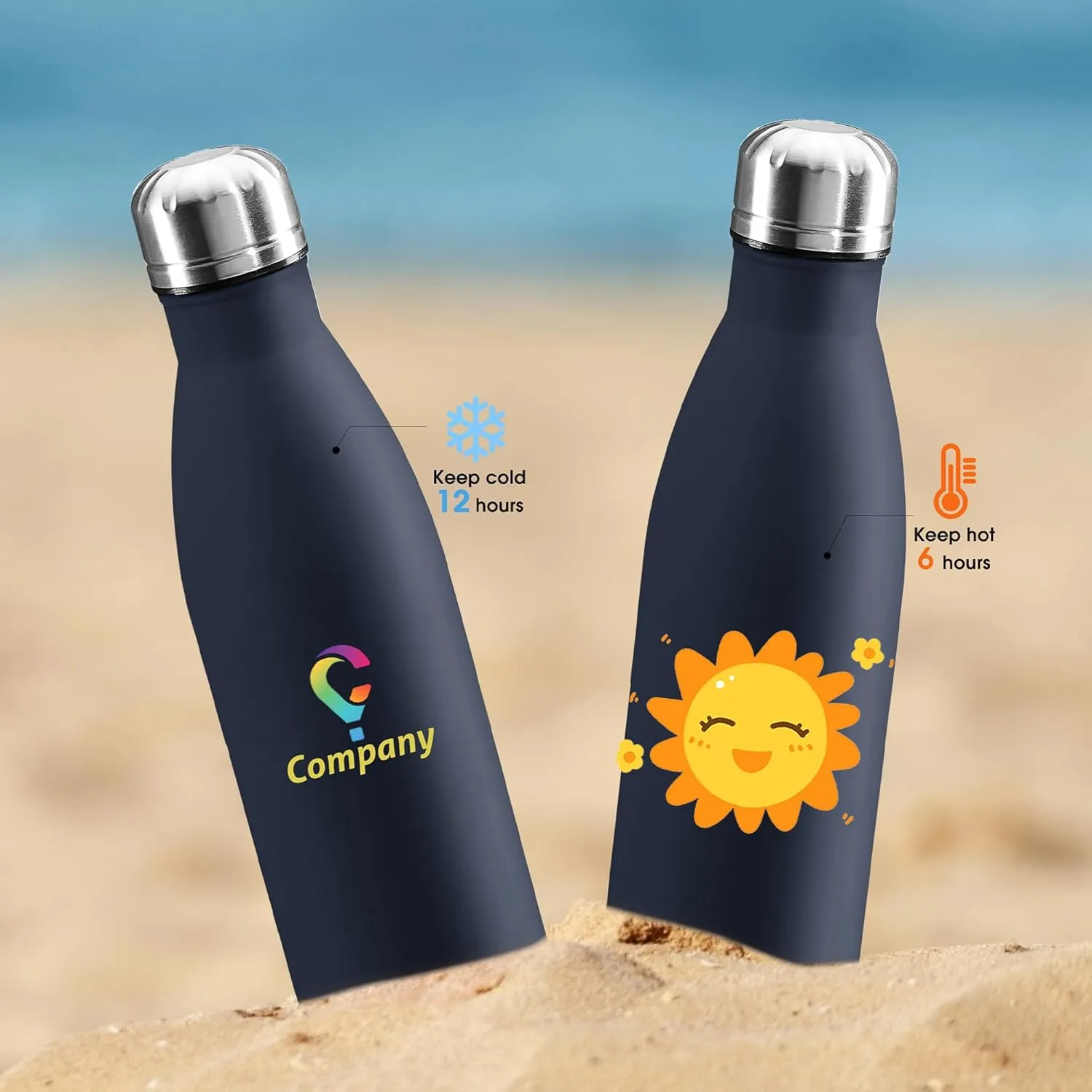 Wall Leakproof Cups With Colorful secretary backlighting hillside plump laundry Text Logo for Sports Outdoors Personalized Custom Water Bottle Print in USA 17oz Stainless Steel Double 