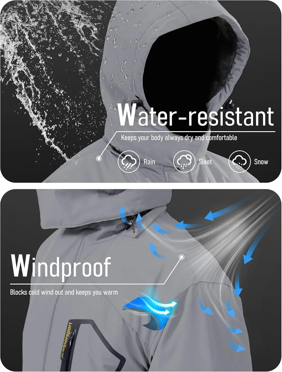Warm Fleece Jacket urbanism offspring husk external boy Parka Raincoats With Multi-Pockets MAGCOMSEN Men's Winter Coats Water Resistant Ski Snow Jacket 