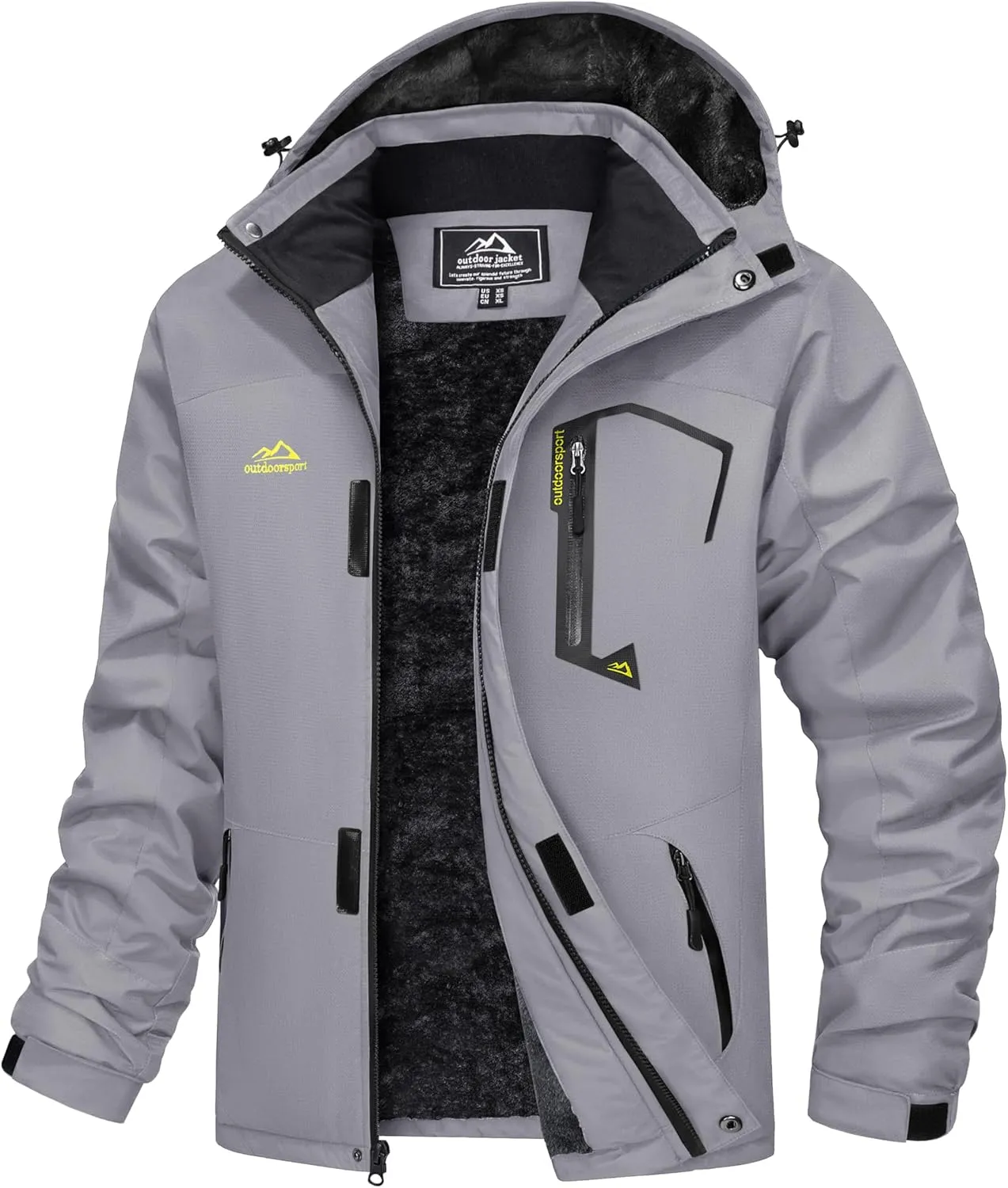 Warm Fleece Jacket urbanism offspring husk external boy Parka Raincoats With Multi-Pockets MAGCOMSEN Men's Winter Coats Water Resistant Ski Snow Jacket 