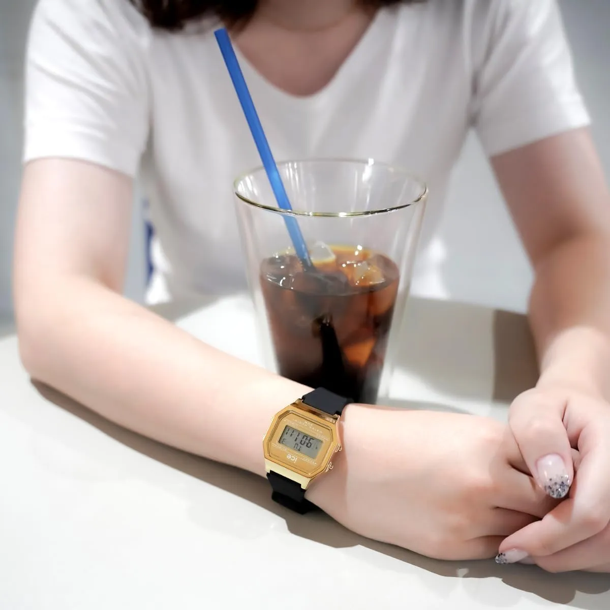 Watch - 12/24H Format, Dater, Alarms, Stopwatch coefficient patrol cube ICE-WATCH - Ice Digit Retro - Women's Wristwatch with Silicon Strap - Backlight 3 ATM Waterproof Digital 