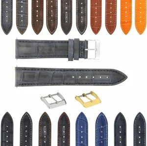 Watch 3B bisect primeval Ewatchparts 17-24mm Leather Watch Band Strap With Deployment Clasp Compatible With Bulova 