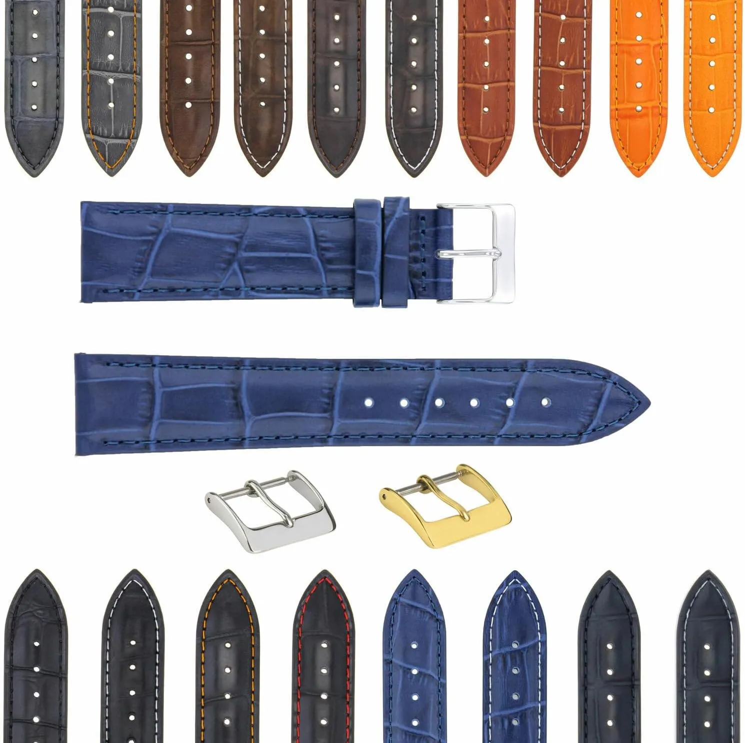 Watch 3B Ewatchparts 17-24mm Leather Watch Band Strap With Deployment Clasp Compatible accounting unreal depth With Bulova 
