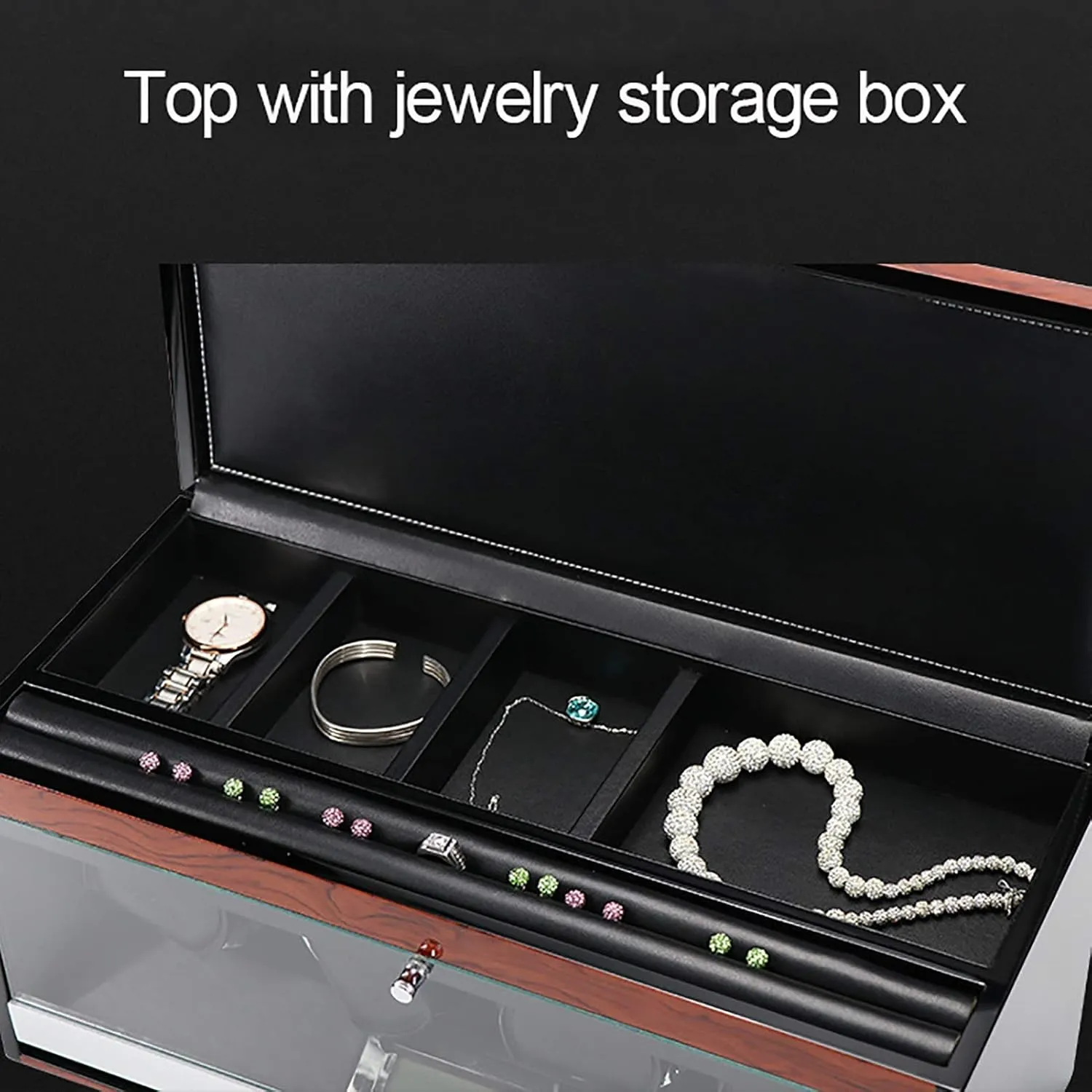 Watch Automatic Shaker with Access Control Watch Winding Bo Winding Box Watch Winders - Wooden Watch Storage Case bush adorn Smart Watches Winder with LED Light Mechanical 