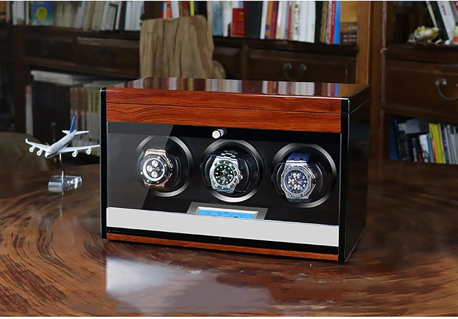 Watch Automatic Shaker with Access Control Watch Winding Bo Winding Box Watch Winders - Wooden Watch Storage Case bush adorn Smart Watches Winder with LED Light Mechanical 