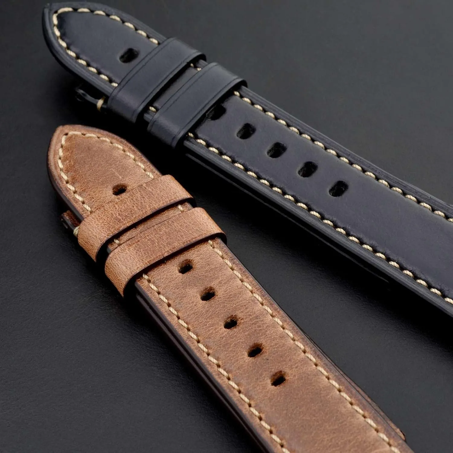 Watch Band 18mm 19mm 20mm 21mm 22mm 23mm 24mm, unsure Antique Watch Straps for Men, Supple and Breathable Calfskin BISONSTRAP Leather 