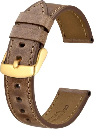 Watch Band 18mm 19mm 20mm 21mm 22mm 23mm 24mm, unsure Antique Watch Straps for Men, Supple and Breathable Calfskin BISONSTRAP Leather 