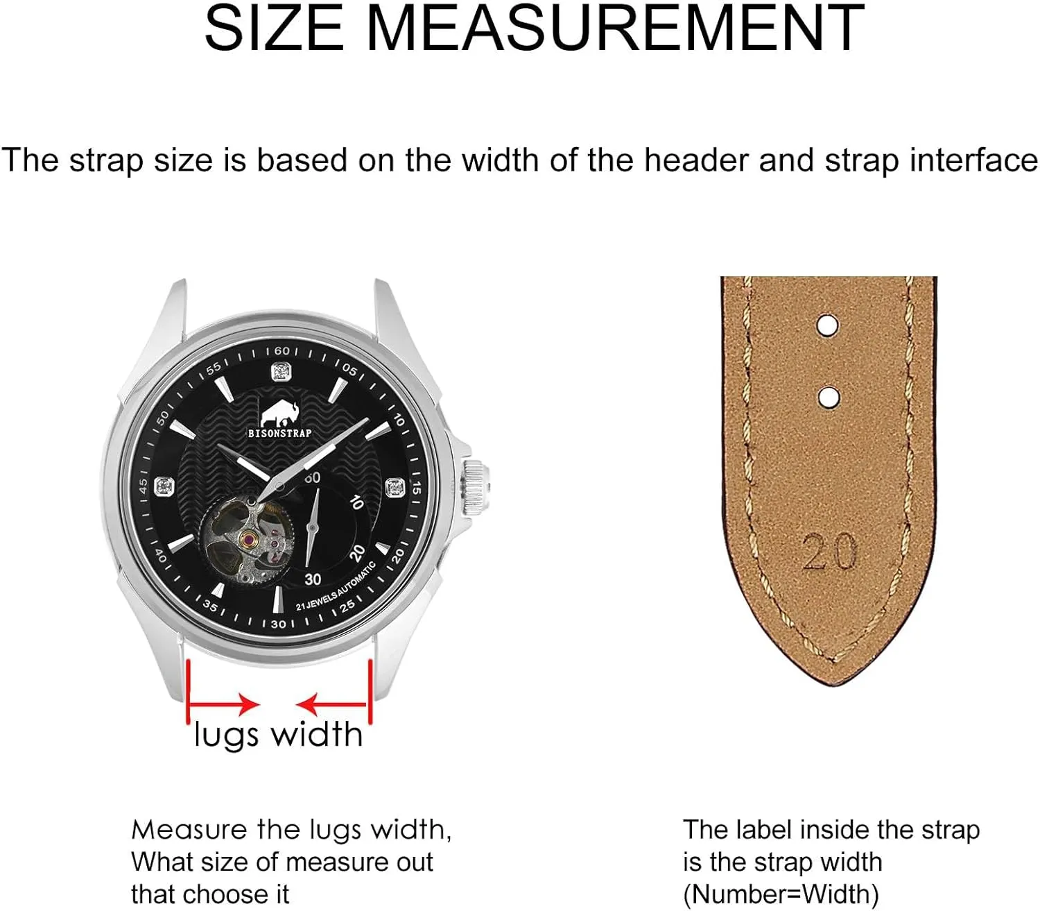 Watch Band 18mm 19mm 20mm 21mm 22mm 23mm 24mm, unsure Antique Watch Straps for Men, Supple and Breathable Calfskin BISONSTRAP Leather 