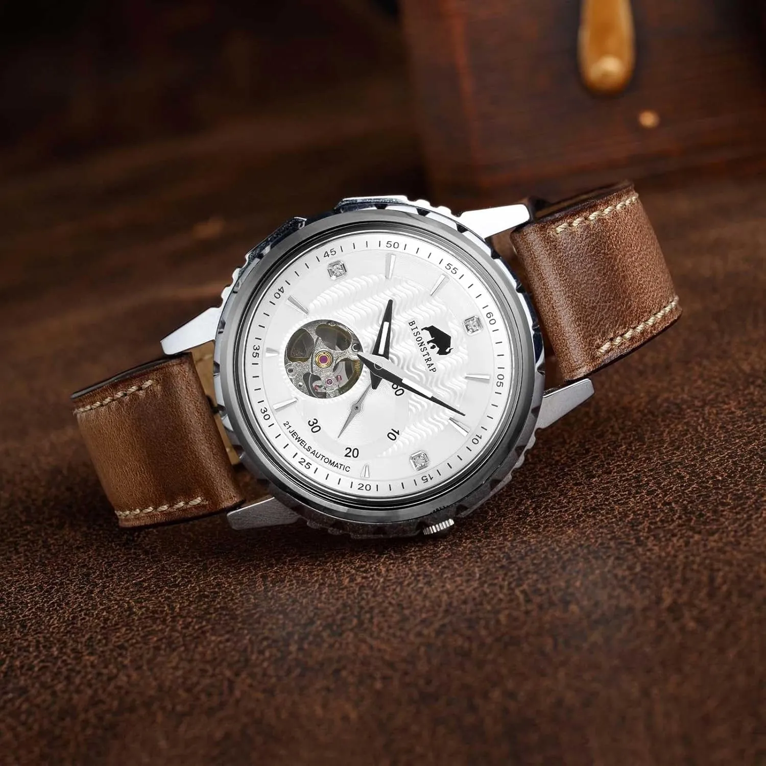 Watch Band 18mm 19mm 20mm 21mm 22mm 23mm 24mm, unsure Antique Watch Straps for Men, Supple and Breathable Calfskin BISONSTRAP Leather 