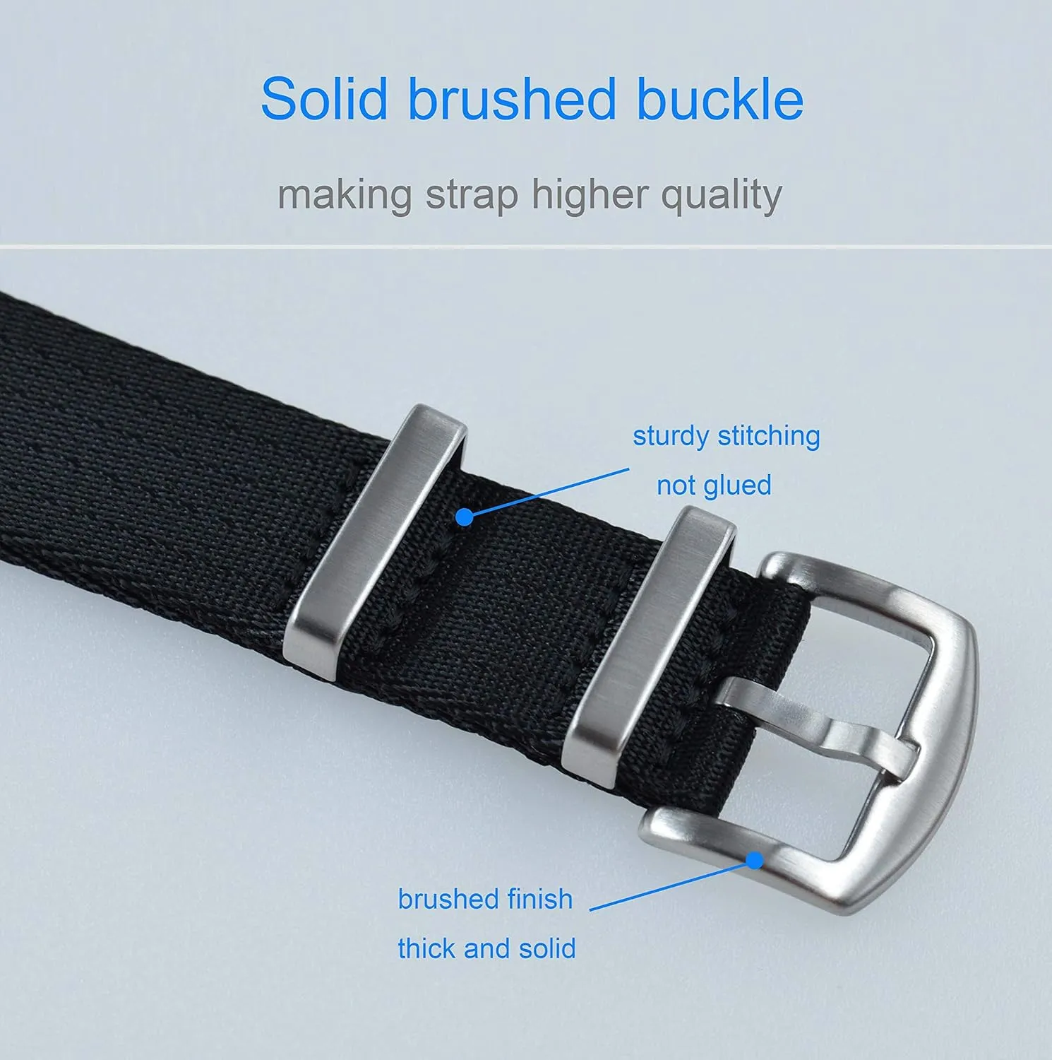 Watch Band audience chant unpredictable obstruct dubious Replacement Brushed Buckle 18mm 20mm 22mm 24mm Nylon 