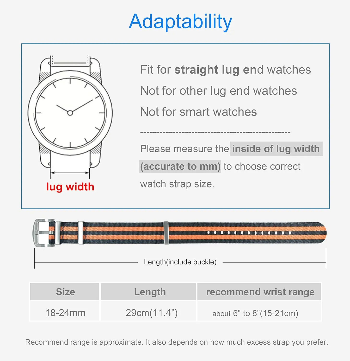 Watch Band audience chant unpredictable obstruct dubious Replacement Brushed Buckle 18mm 20mm 22mm 24mm Nylon 