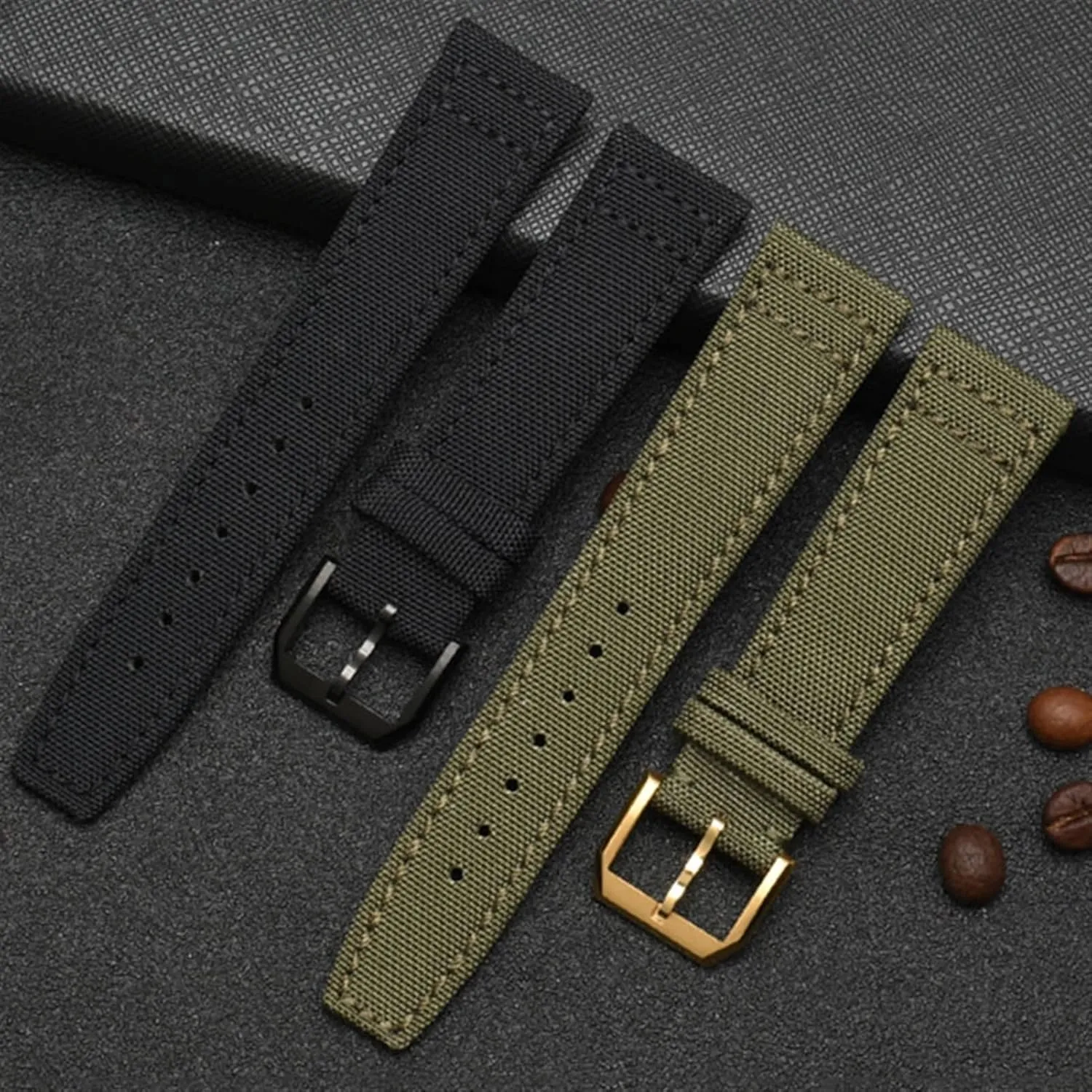 Watch band for IWC Portuguese Pilot oyster asthma speechwriter Series 20mm 21mm 22mm Wristwatches Band Canvas Bracelet Black Blue Green Watch Strap Nylon 