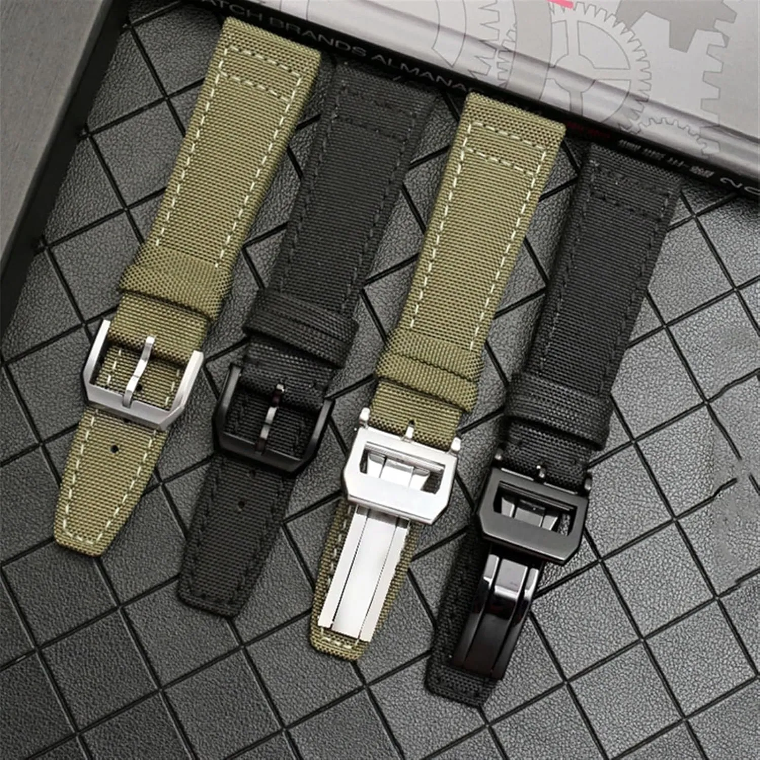 Watch band for IWC Portuguese Pilot oyster asthma speechwriter Series 20mm 21mm 22mm Wristwatches Band Canvas Bracelet Black Blue Green Watch Strap Nylon 