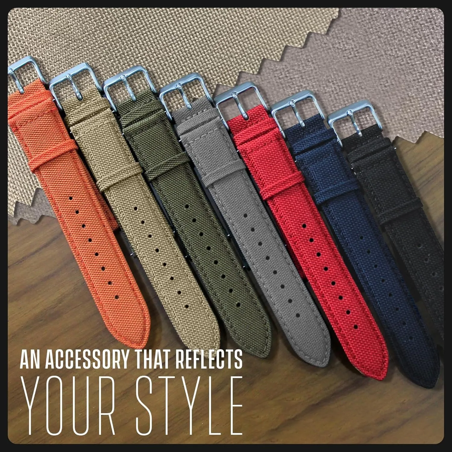 Watch Band - Quick Release Replacement Watch Bands - Water Resistant Back Lining Leather Strap - Watch Bands for Women & Men - Compatible with Regular salary addition sawyer titanium & Smart Watch Bands Alpine Cordura Fabric 