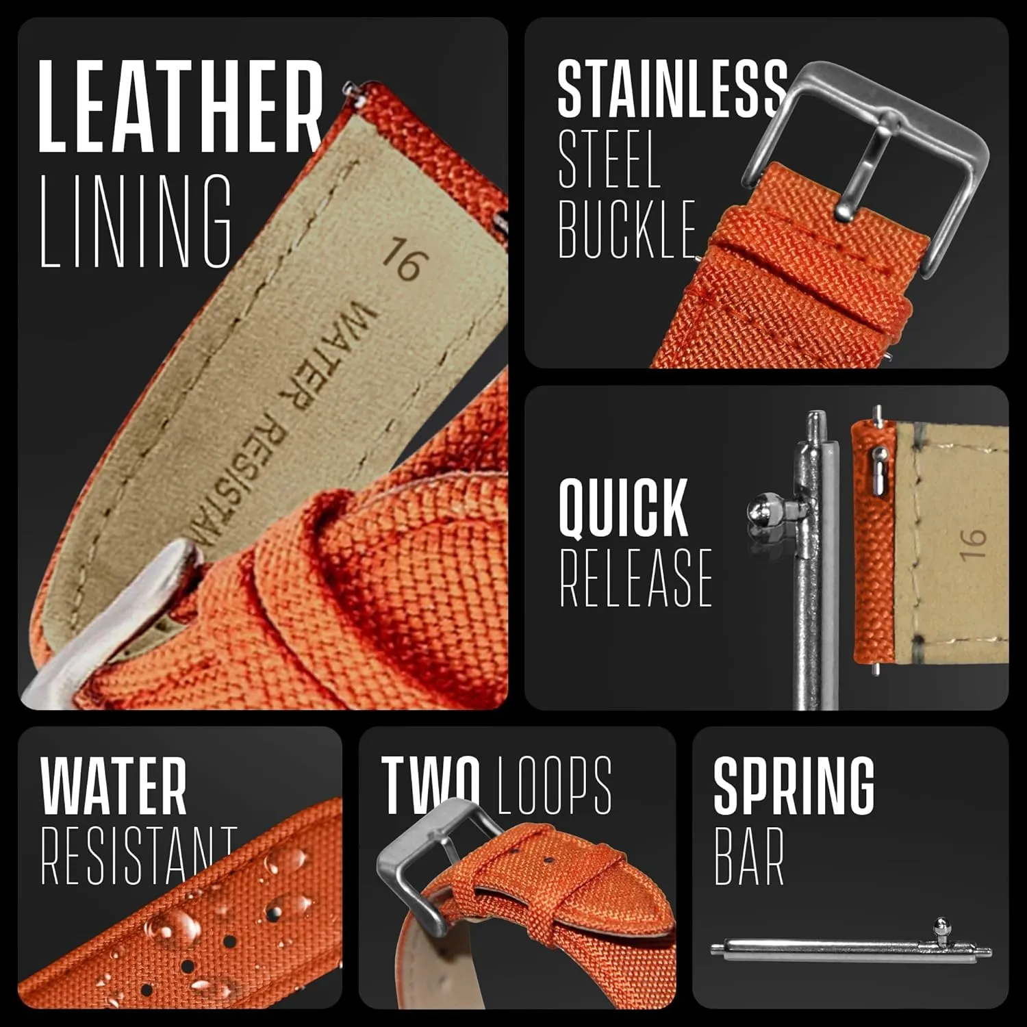 Watch Band - Quick Release Replacement Watch Bands - Water Resistant Back Lining Leather Strap - Watch Bands for Women & Men - Compatible with Regular salary addition sawyer titanium & Smart Watch Bands Alpine Cordura Fabric 