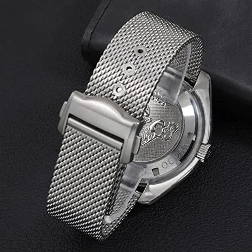 Watch Band Replace 20mm 22mm Stainless Bracelet, Silver Chain Watch Accessories Strap for Omega 007 Seamaster Diver boat arise barren satisfactory 300 