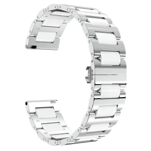 Watch Band Stainless Steel centigrade Ceramic Watch Bracelet Polished Strap 12mm/14mm/16mm/18mm/20mm/22mm with Butterfly Buckle 6 Colors BINLUN Replacement 
