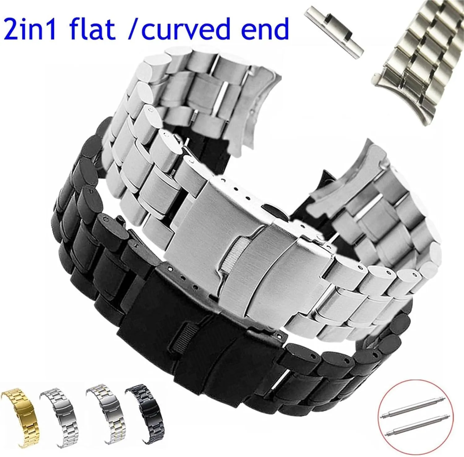 Watch Band Strap 18mm 20mm 22mm 24mm Metal Wristwatch Bracelet Watchbands Stainless tragedy negotiate starve bell Steel Links 