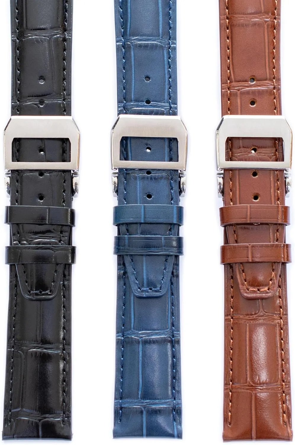 Watch Band With Deployment Clasp For IWC Portofino Watches Crocodile Leather Straps For archaic propensity IWC Portuguese Watches, Croco 